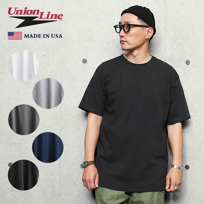☆大幅割引中☆【即日出荷対応】UNION LINE ユニオンライン 10331 半袖 クルーネックTシャツ MADE IN USA【T】