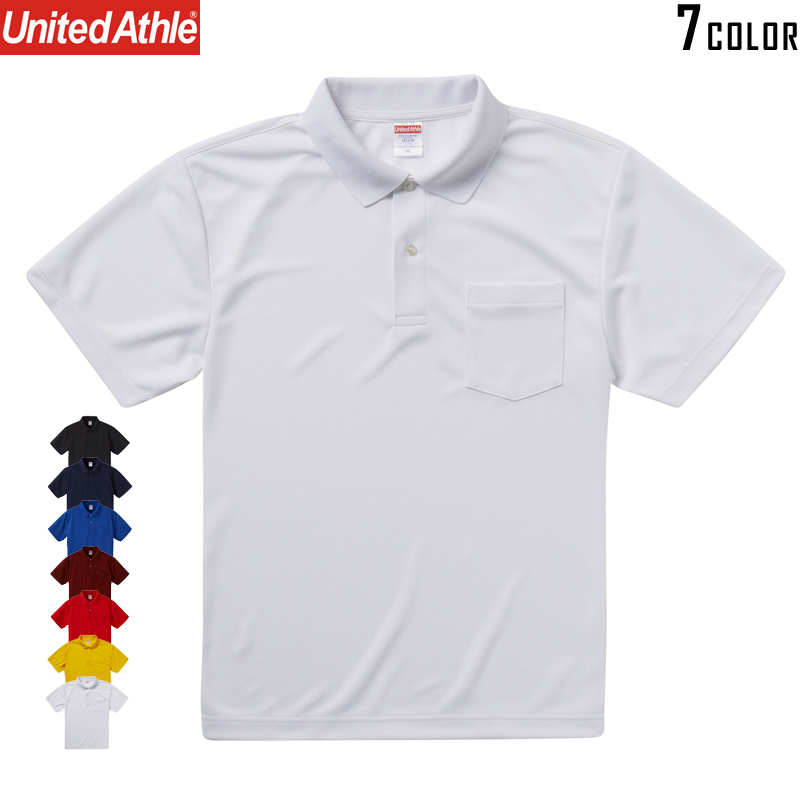 ★カートで割引対象品★【メーカー取次】 United Athle ユナイテッドアスレ 4.1オンス ドライ アスレチック ポロシャツ （ポケット付）[5912]【T】