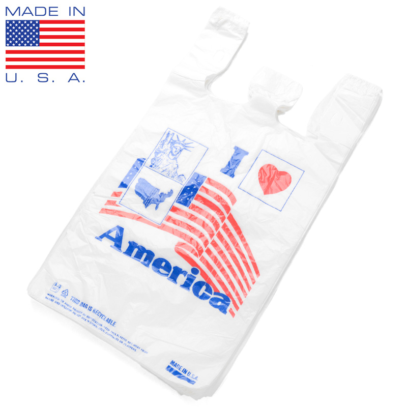 ★カートで割引対象品★MADE IN USA 【I LOVE AMERICA】 ショッピングバッグ 50枚【T】
