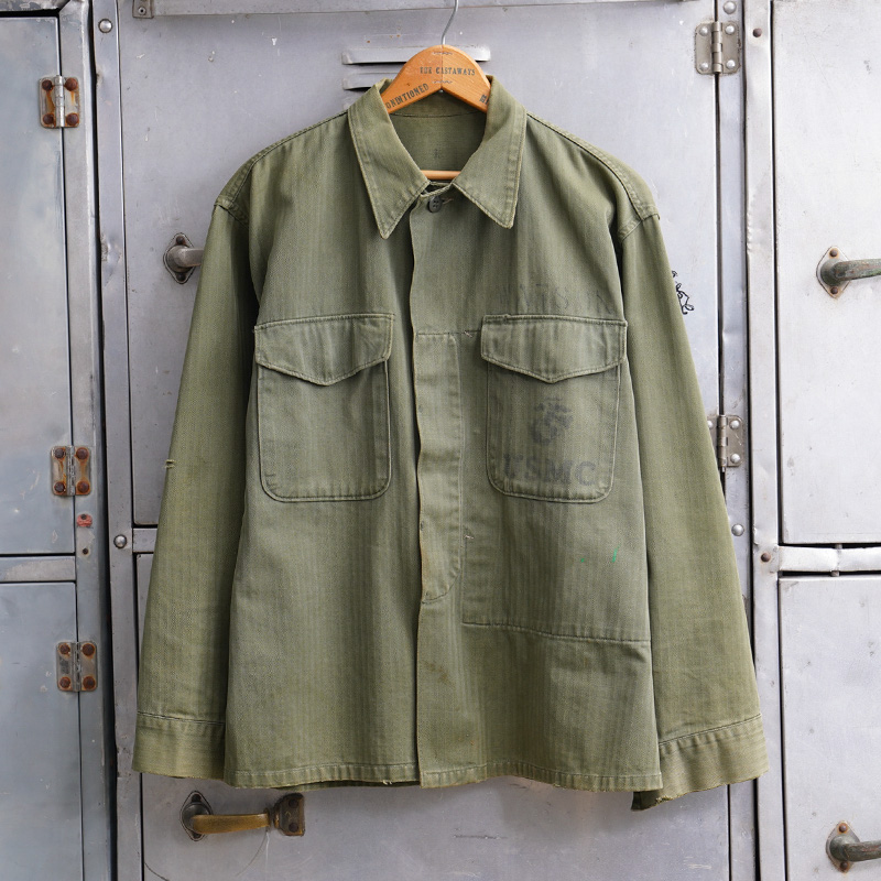 1950s USMC P-53 HBT ユーティリティジャケット about MEDIUM【T】【キャンペーン対象外】