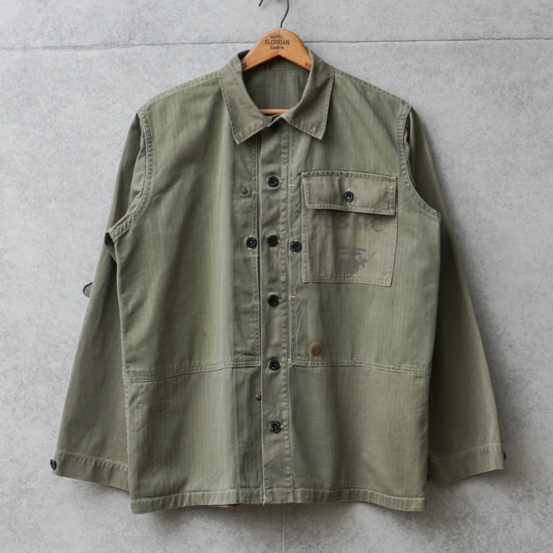 WWII U.S.M.C. P-44 HBT ユーティリティジャケット about 42【T】【キャンペーン対象外】