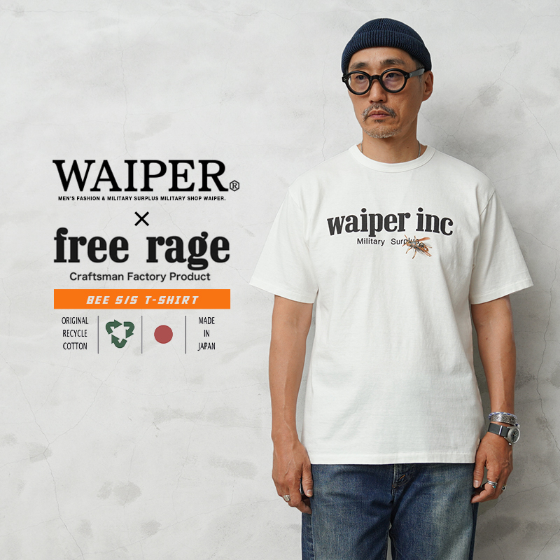 WAIPER×free rage S/S “Bee” T-Shirt 日本製【キャンペーン対象外】【T】