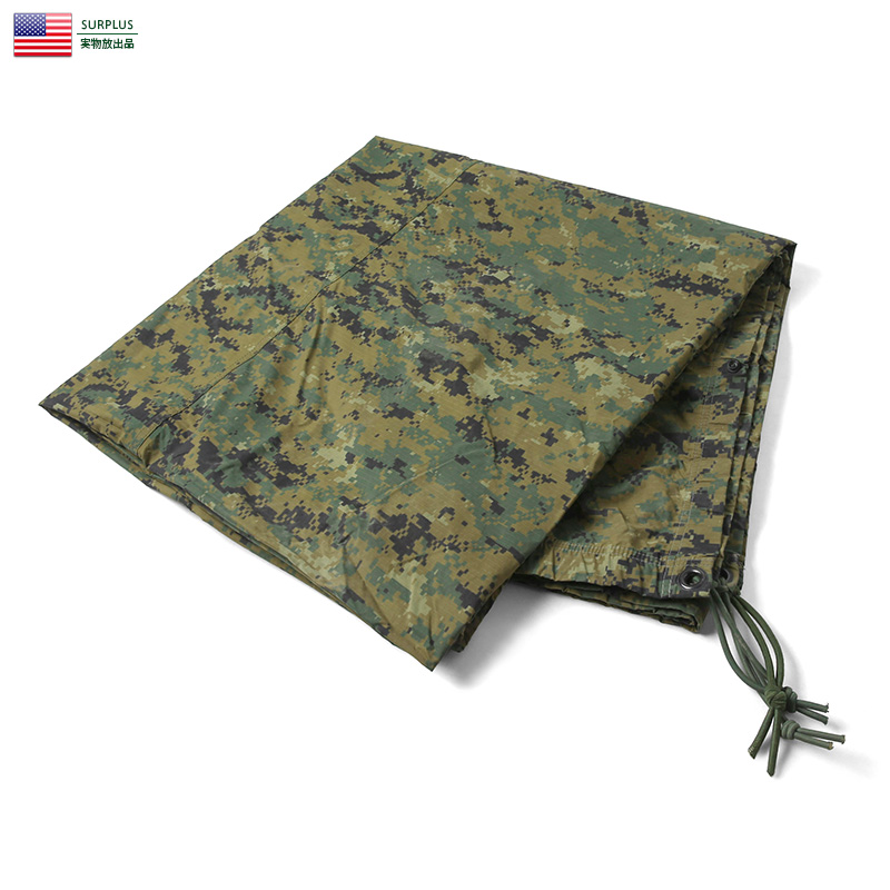 実物 USED 米軍 U.S.M.C. REVERSIBLE FIELD TARP リバーシブル タープ WOODLAND MARPAT/COYOTE 米軍放出品 ミリタリー テントシート【キャンペーン対象外】【T】