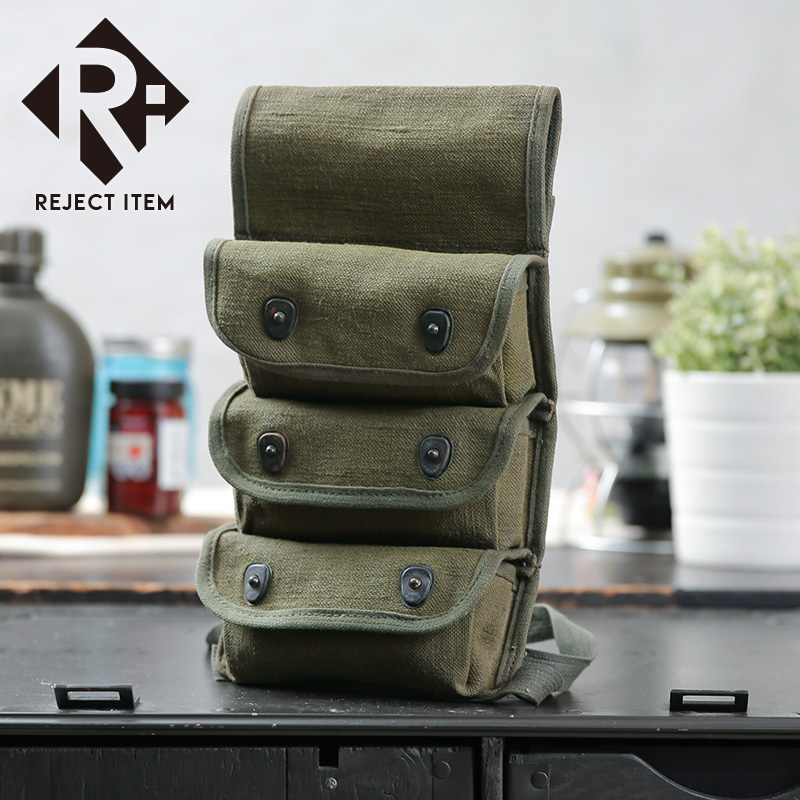 リジェクト 訳あり品 実物 USED フランス軍 3セル ハンドグレネードポーチ【キャンペーン対象外】【I】 ミリタリー