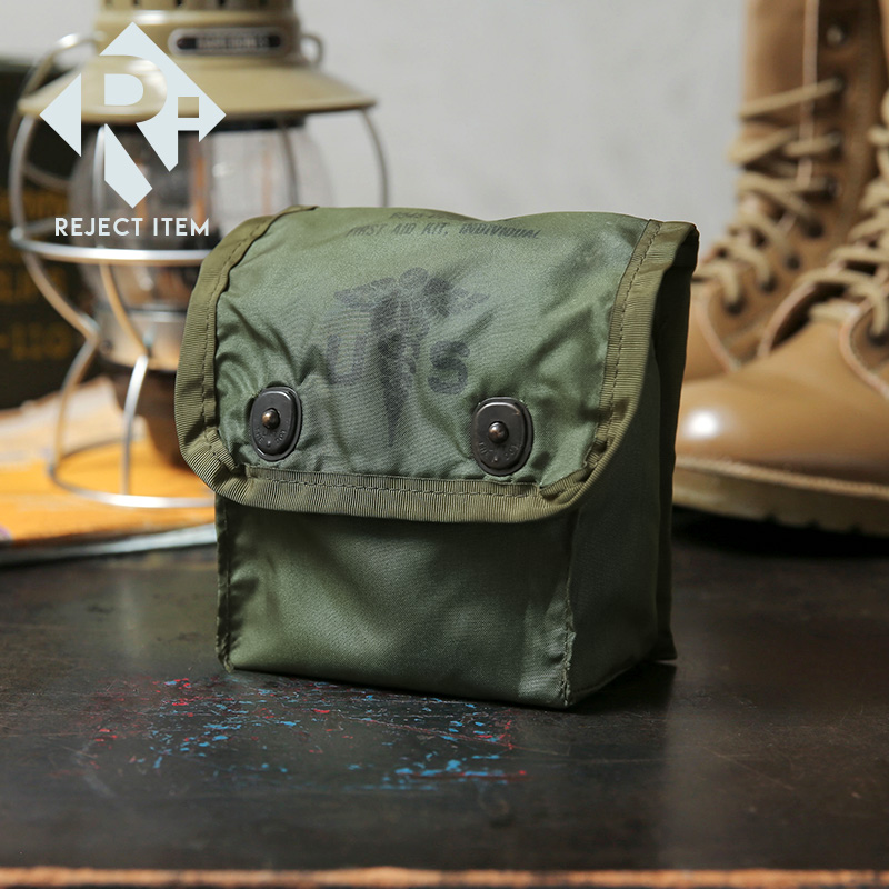 リジェクト 訳あり品 実物 USED 米軍 FIRST AID KIT INDIVIDUAL ポーチ【キャンペーン対象外】【I】 ミリタリー