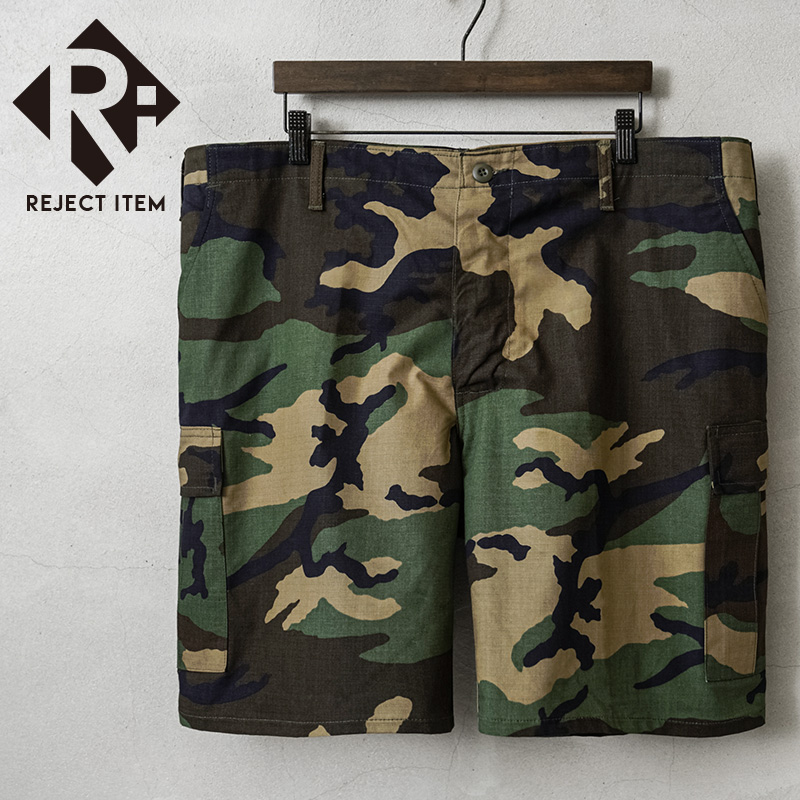 リジェクト 訳あり品 MADE IN USA 新品 デッドストック 米軍 WOODLAND CAMO リップストップ カーゴショーツ【キャンペーン対象外】【I】