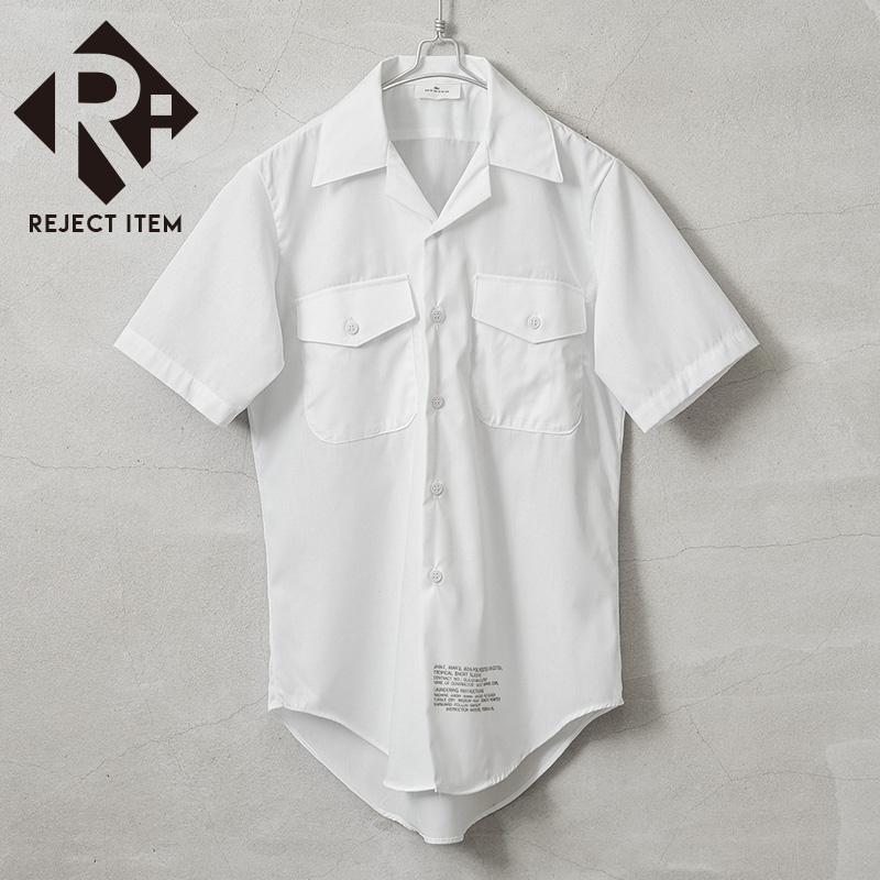 リジェクト 訳あり品 実物 新品 デッドストック 米軍 トロピカル 半袖シャツ ホワイト ステンシル【キャンペーン対象外】【I】