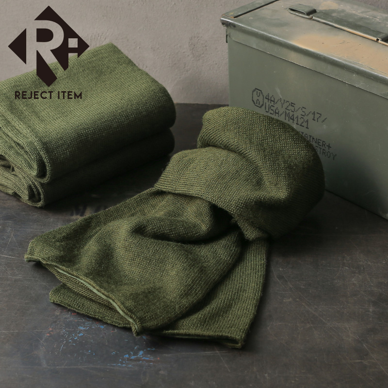 【ネコポス便対応】リジェクト 訳あり品 実物 USED 米軍 ウールマフラー OD【キャンペーン対象外】【I】 ミリタリー