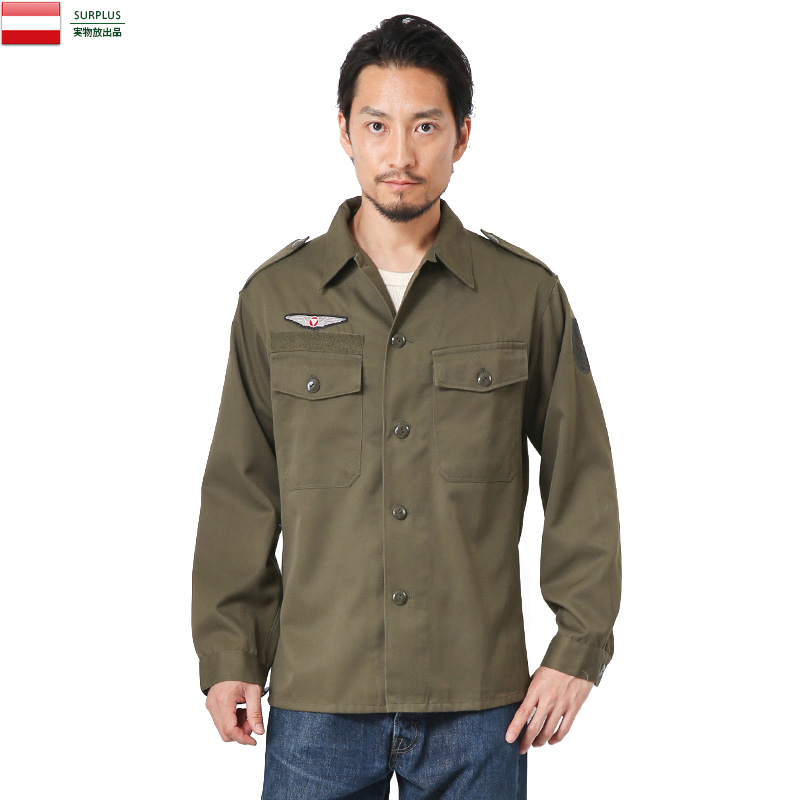 実物 USED オーストリア軍 AIR FORCE コンバットシャツ ミリタリーファッション 軍服【キャンペーン対象外】【I】