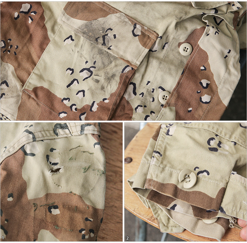 実物 USED 米軍 6Cデザート（チョコチップ）カモ BDUジャケット M-S MILITARY 実物 新品 デッドストック 米軍 6Cデザート（チョコ