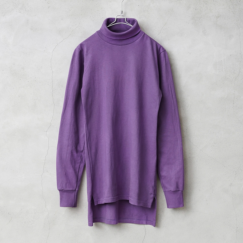 実物 新品 デッドストック 米軍 U.S.NAVY FLIGHT DECK CREWMAN’S タートルネック L/S Tシャツ パープル【キャンペーン対象外】【I】ミリタリー