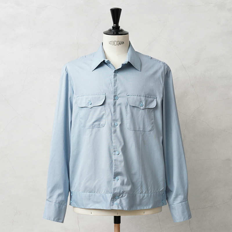 実物 新品 デッドストック ロシア軍 USSR L/S オフィサーシャツ ペールブルー 【キャンペーン対象外】【I】ミリタリー