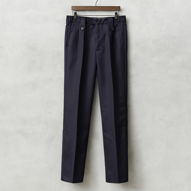 実物 新品 デッドストック フランス軍 T/Rツイル ユーティリティ ツータック トラウザーズ NAVY【キャンペーン対象外】【I】ミリタリー
