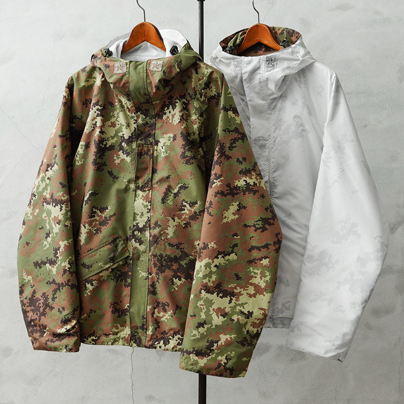 実物 新品 デッドストック イタリア軍 WATERPROOF リバーシブルジャケット ベジタトカモ＆スノーカモ【キャンペーン対象外】【I】 ミリタリー