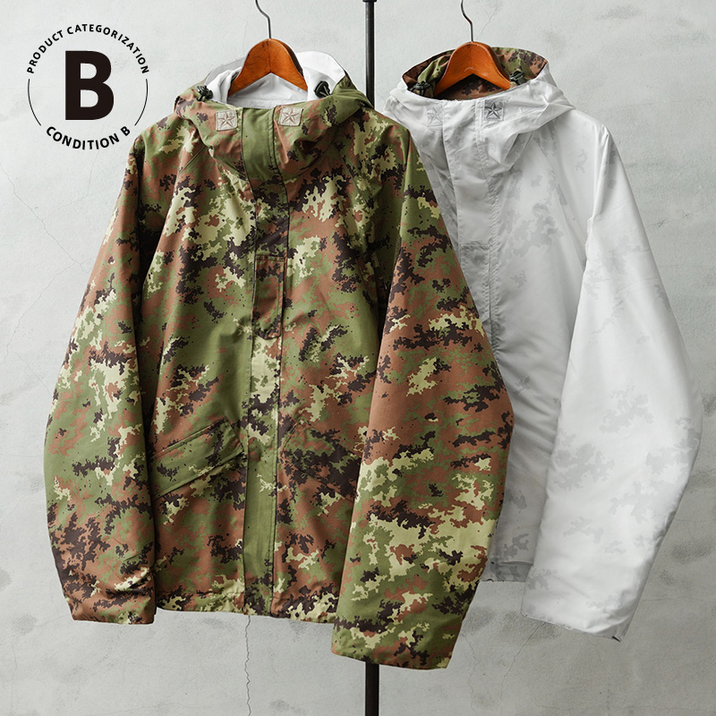 実物 新品 デッドストック イタリア軍 WATERPROOF リバーシブルジャケット ベジタトカモ＆スノーカモ コンディションB【キャンペーン対象外】【I】 ミリタリー