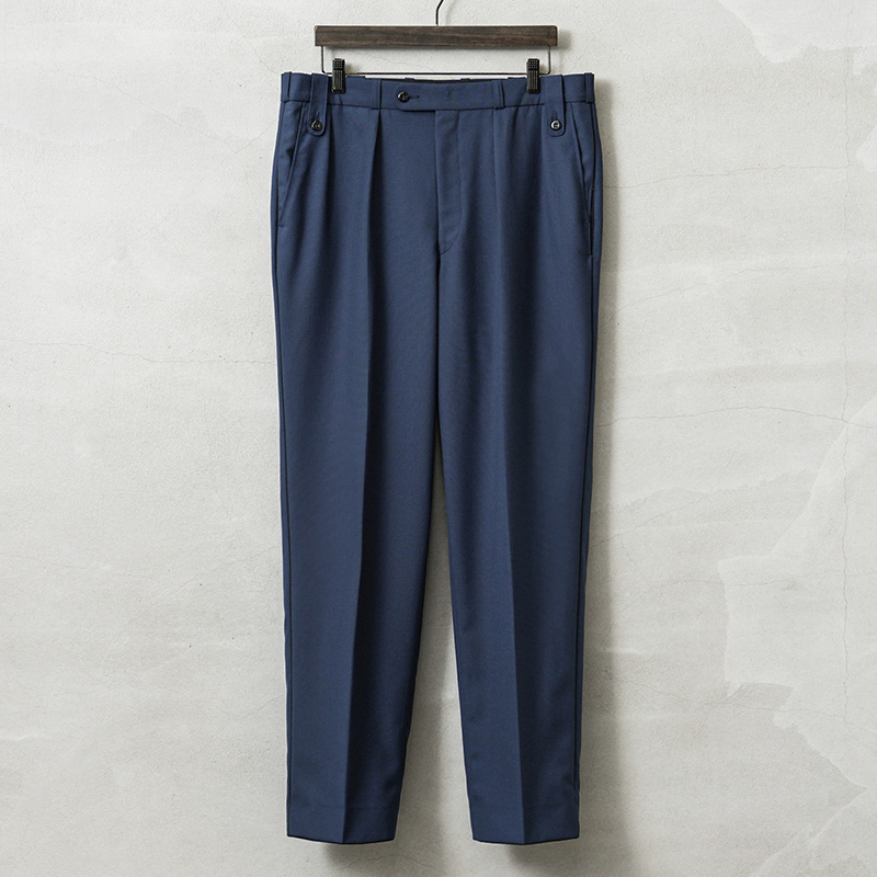 実物 USED オランダ警察 サイドライン ボタンループ POLICE ツータック トラウザーズ【キャンペーン対象外】【I】 ミリタリー