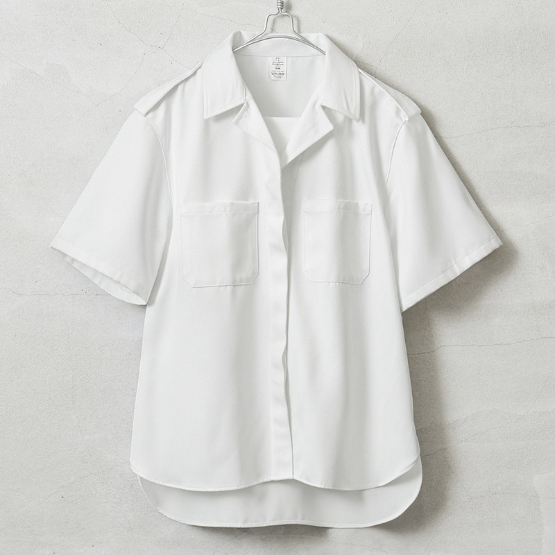 実物 新品 デッドストック イタリア軍 M.M. ホワイト サービス オープンカラーシャツ【キャンペーン対象外】【I】