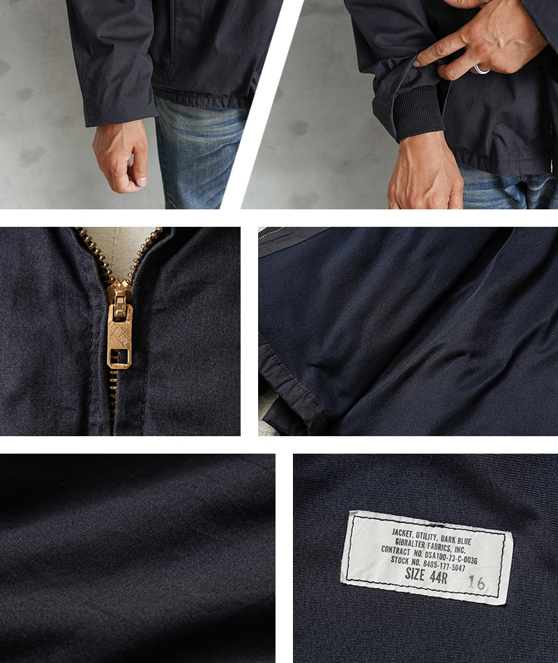 実物 USED 米軍 U.S.NAVY ユーティリティ ジャケット NAVY