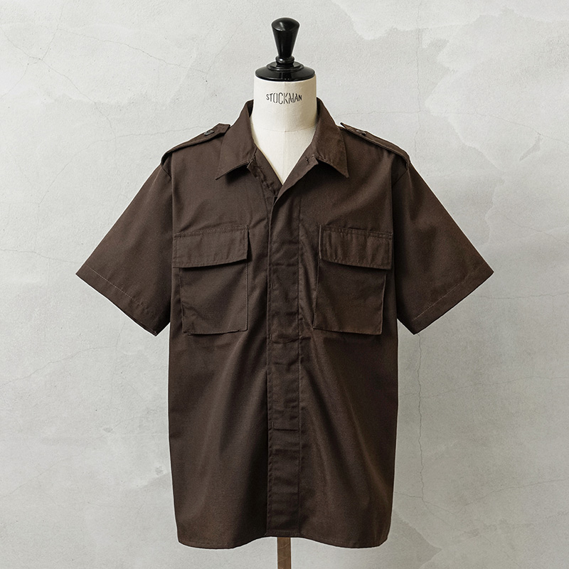 MADE IN USA 新品 デッドストック 米軍 リップストップ S/S シャツ BROWN【キャンペーン対象外】【I】