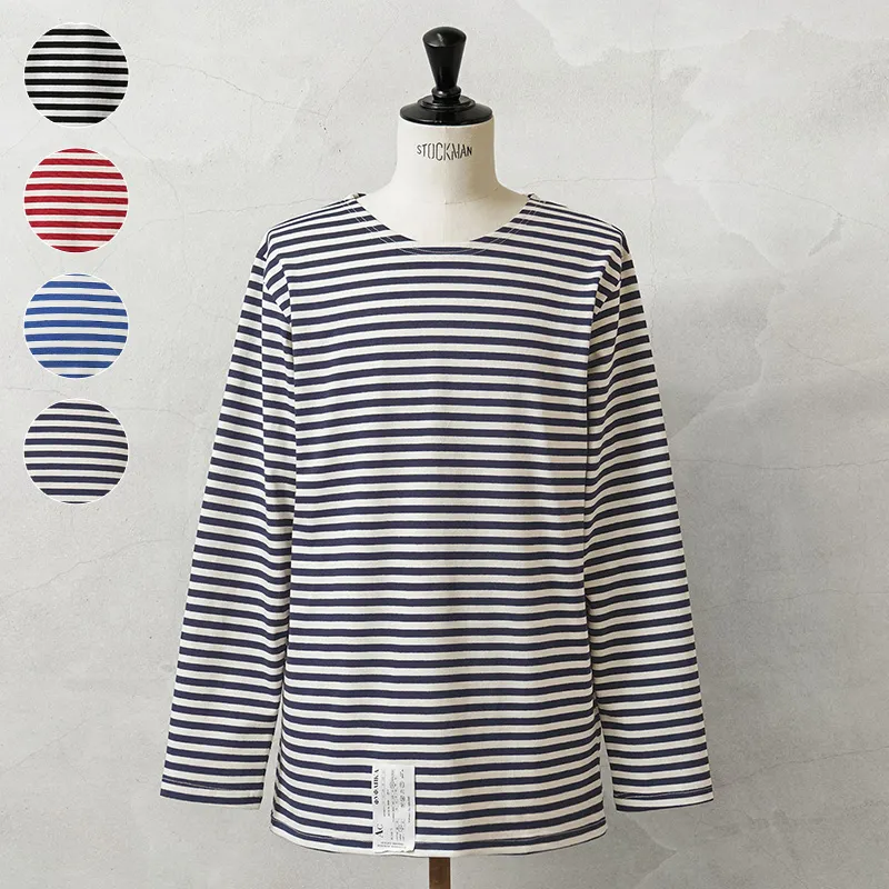 実物 新品 デッドストック ロシア軍 ボーダー コットンニット ロングスリーブ 長袖 Tシャツ ミディアムウェイト【キャンペーン対象外】【I】 ミリタリー