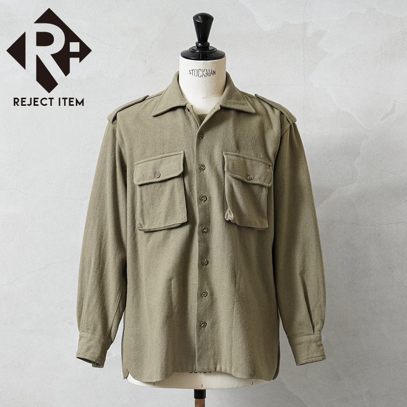 リジェクト 訳あり品 実物 USED イタリア軍 ウール フランネルシャツ【キャンペーン対象外】【I】