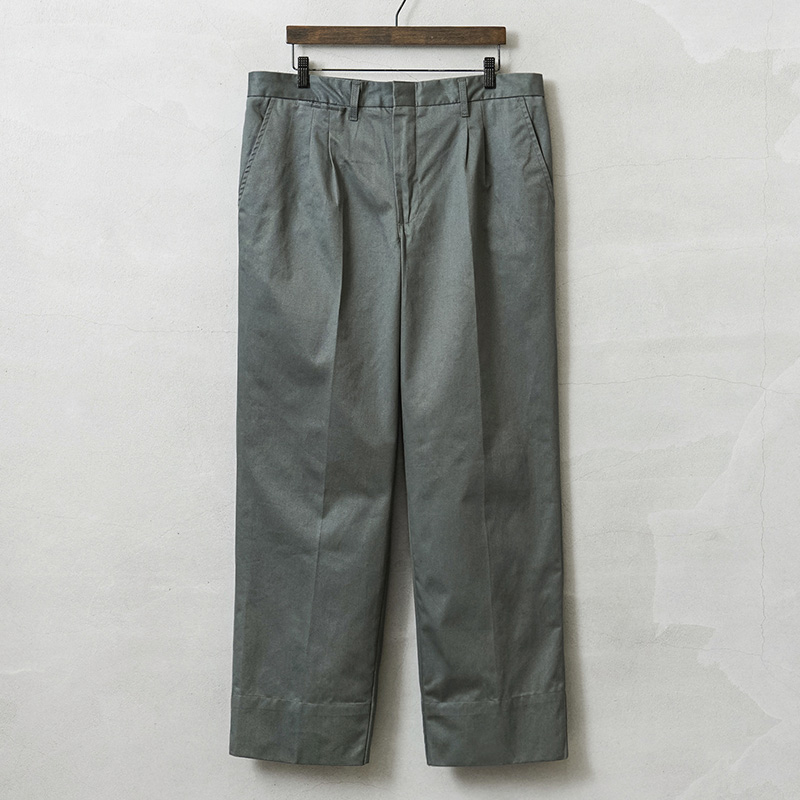 実物 新品 デッドストック イタリア フォレストガード コットンサテン トラウザーズ セージ【Aタイプ】【キャンペーン対象外】【I】ミリタリー