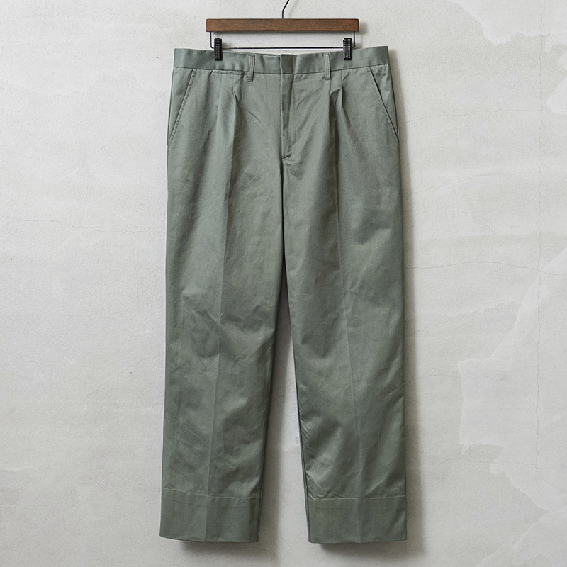 実物 新品 デッドストック イタリア フォレストガード コットンサテン トラウザーズ ライトセージ【Cタイプ】【キャンペーン対象外】【I】ミリタリー
