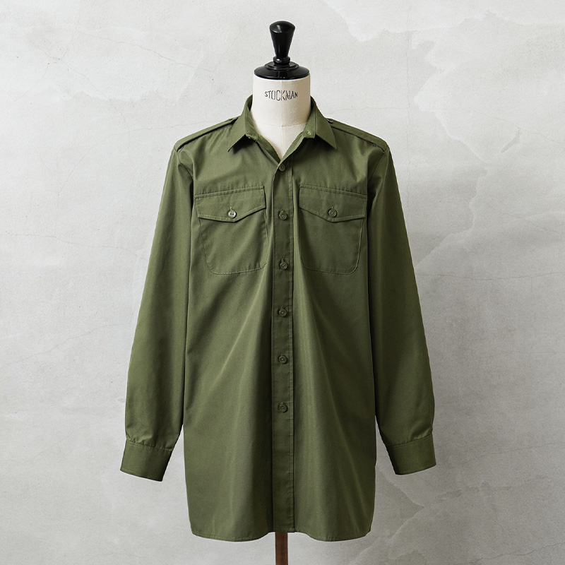 実物 USED イギリス軍 GENERAL SERVICE シャツ オリーブ【キャンペーン対象外】【I】ミリタリー
