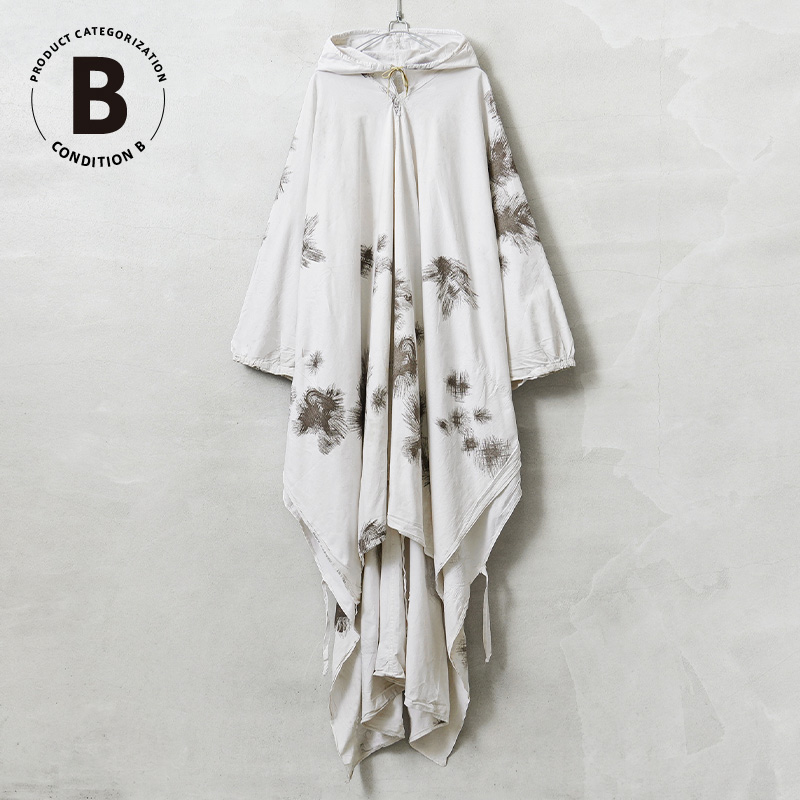 実物 USED ドイツ軍 スノーカモ ポンチョ コンディションB【キャンペーン対象外】【I】 ミリタリー