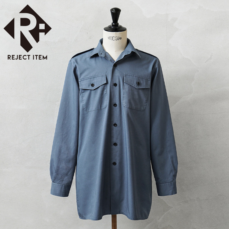 リジェクト 訳あり品 実物 USED イギリス軍 ROYAL AIR FORCE（RAF）ワーキング ドレスシャツ BLUE【キャンペーン対象外】【I】