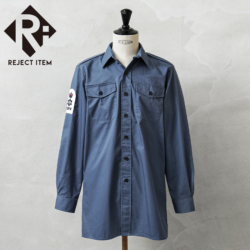 リジェクト 訳あり品 実物 USED イギリス軍 ROYAL NAVY FR ワーキング ドレスシャツ BLUE【キャンペーン対象外】【I】