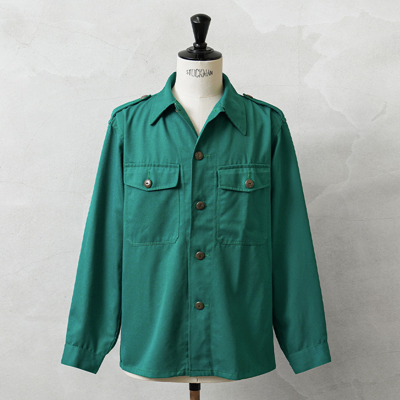 実物 USED オーストリア軍 CIVIL DEFENSE コンバットシャツ エポレットあり TEAL GREEN【キャンペーン対象外】【I】