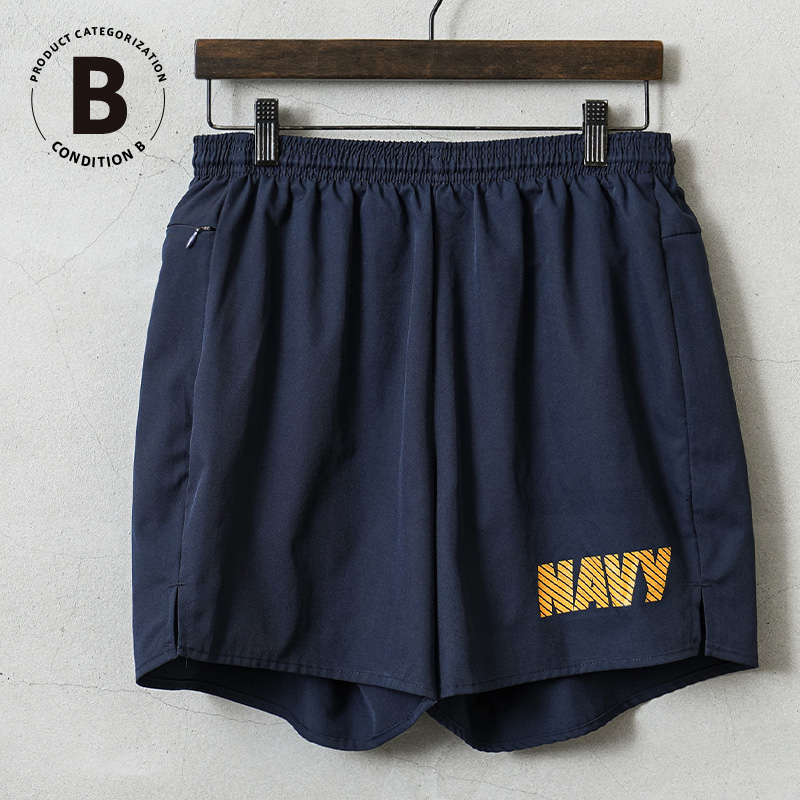 実物 USED 米軍 U.S.NAVY OPTU フィジカル トレーニングショーツ イエローロゴ コンディションB【キャンペーン対象外】【I】