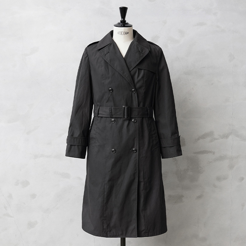 実物 USED 米軍 U.S. NAVY レディース ブラックトレンチコート ライナー付き・ベルト付き【#4】【キャンペーン対象外】【I】