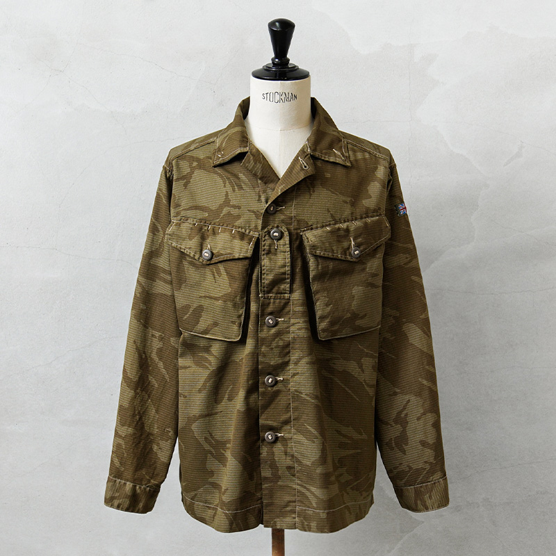 実物 新品 デッドストック イギリス軍 TROPICAL COMBAT ジャケット デザートDPMカモ OLIVE染め【キャンペーン対象外】【I】