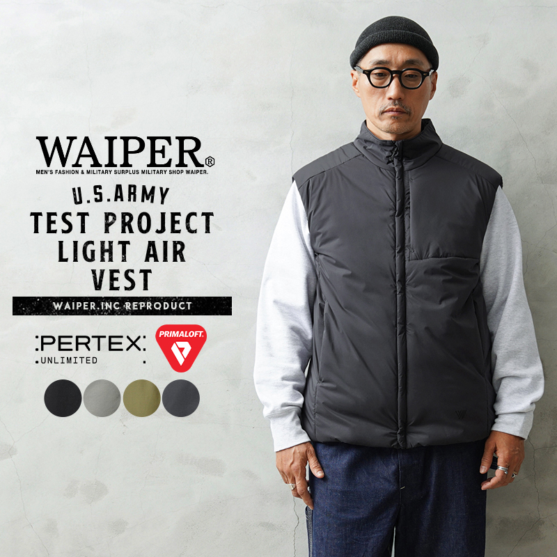 WAIPER.inc 米軍 TEST PROJECT LIGHT AIR PRIMALOFT ベスト PERTEX QUANTUM PRO【WP1185】【キャンペーン対象外】【T】