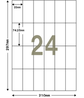 宛名ラベル用紙　A４　２４面付　１００枚入