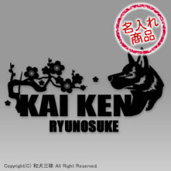 お名前ステッカー 甲斐犬 梅 波 甲斐犬ステッカー販売