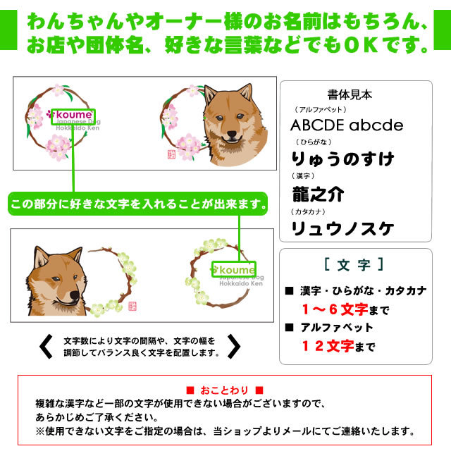北海道犬と花丸　ペアマグカップ