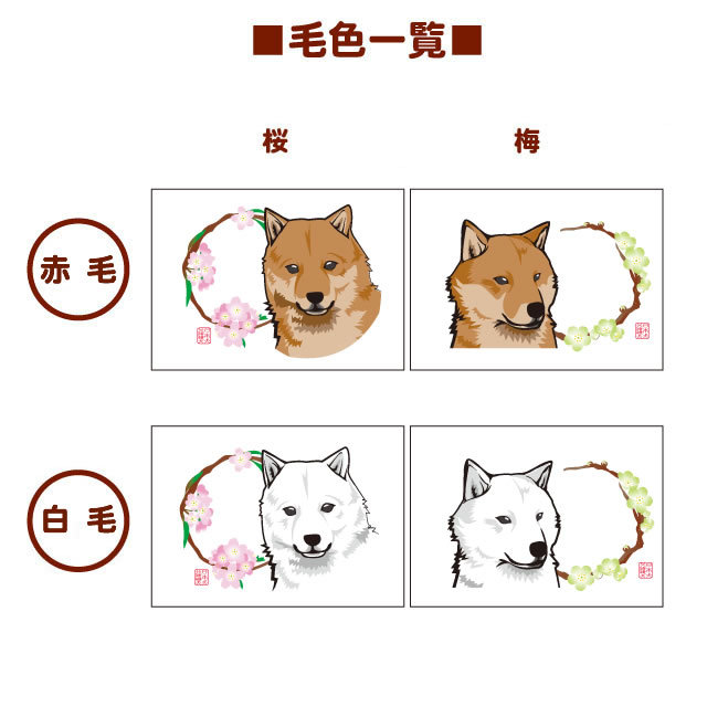 北海道犬と花丸　ペアマグカップ