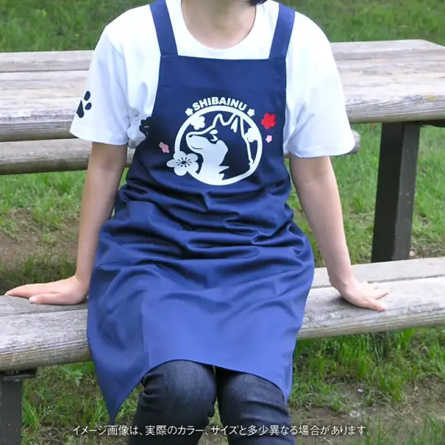 エプロン　梅　和犬