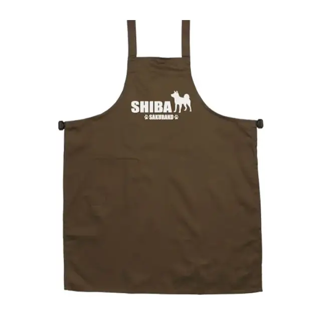 エプロン　和犬　シンプルシルエット