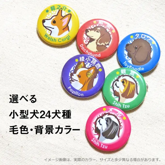 お名前 缶バッジ トイプードル チワワ ダックスフンド パグ シーズー