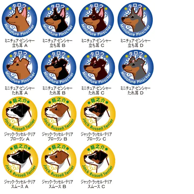 缶バッジ　イラスト　小型犬