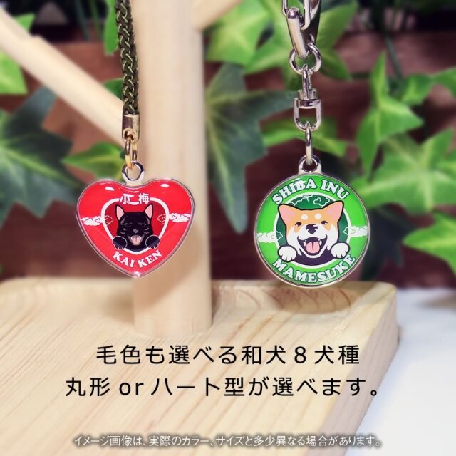キーホルダー　笑い犬（和犬）