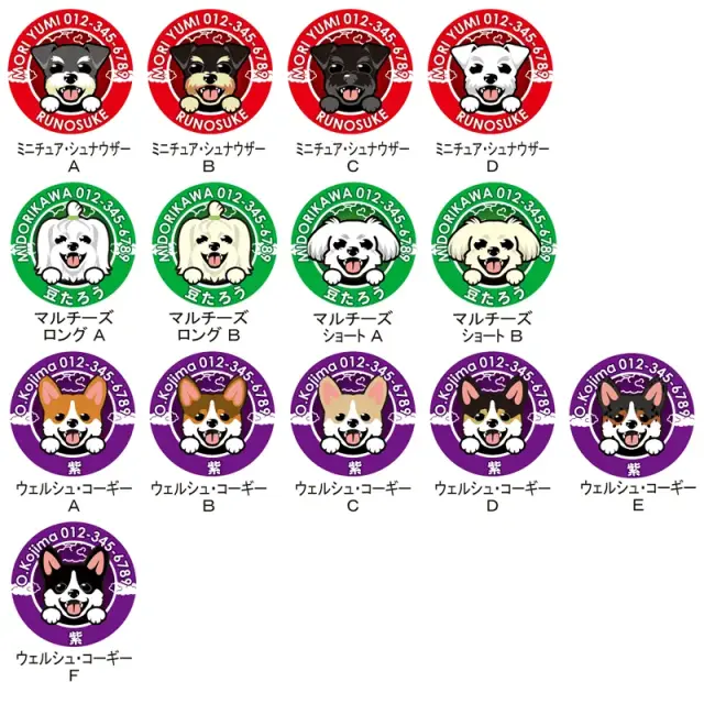 迷子札　笑い犬　小型犬
