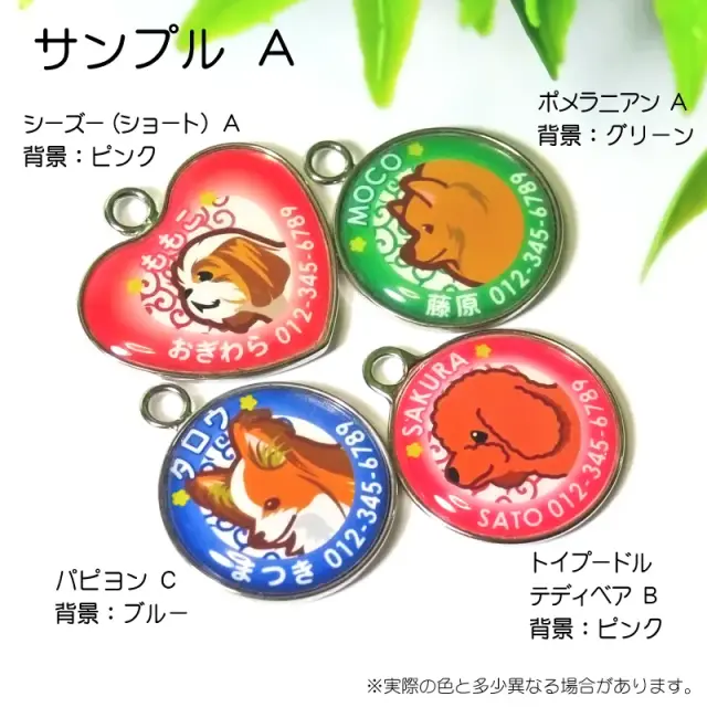 迷子札　小型犬イラスト