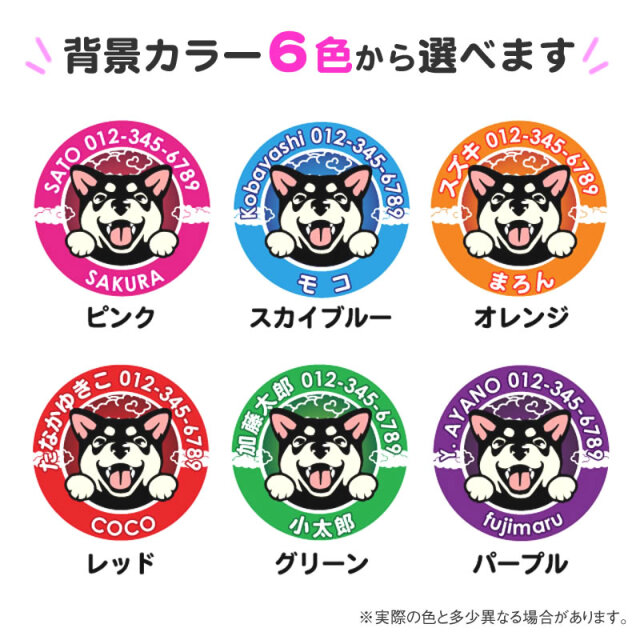 迷子札　笑い犬　和犬