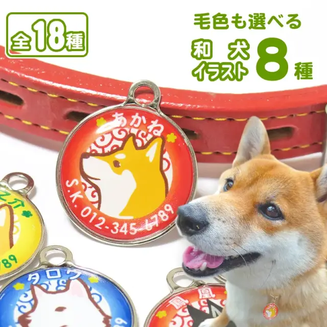 迷子札　和犬イラスト