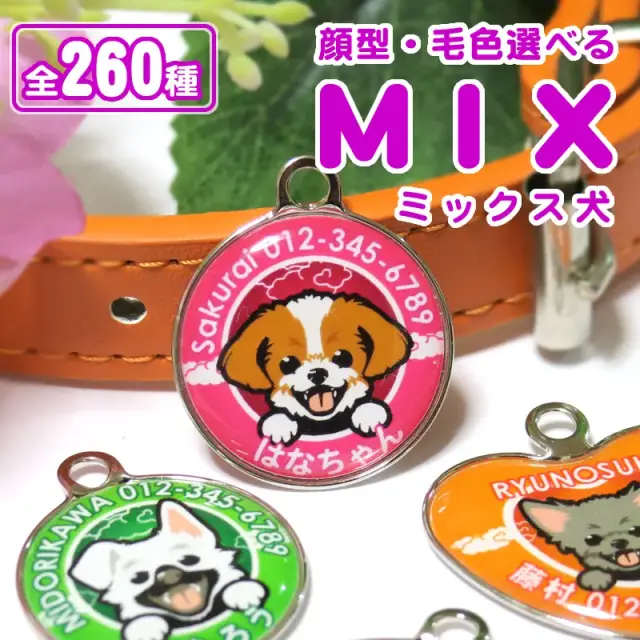 迷子札　笑い犬　ＭＩＸ犬